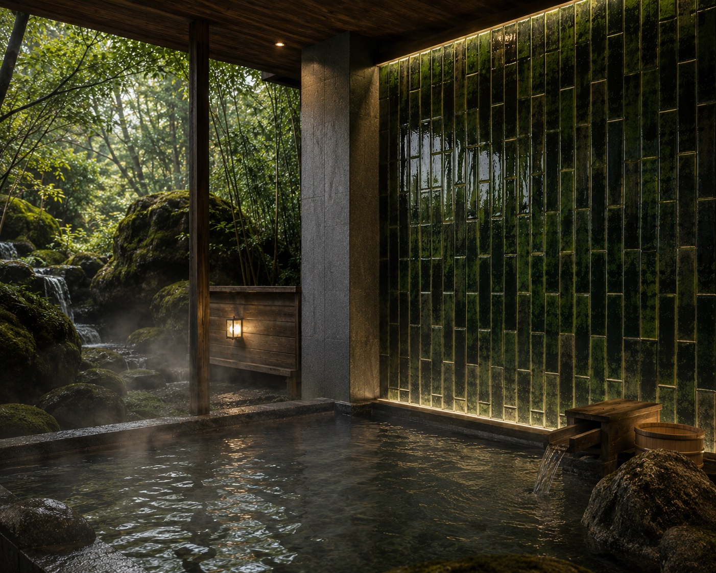 Volcanic stone in spa wellness space